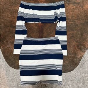 Tobi Navy and White Striped Dress